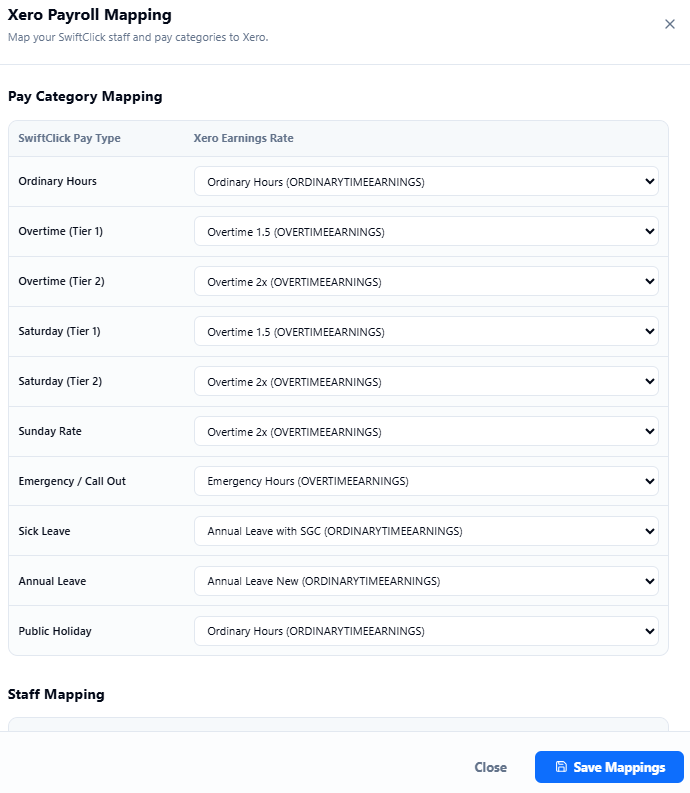 Xero Mapping